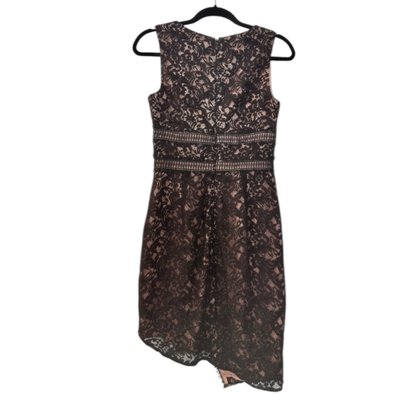 Stylestalker Women’s Medium Black Lace Marjella Asymmetric Deep Dress - Picture 3 of 8